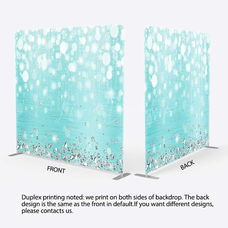 Lofaris Bokeh Blue Glitter Double Sided Pillow Case Cover
