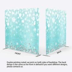Lofaris Bokeh Blue Glitter Double Sided Pillow Case Cover