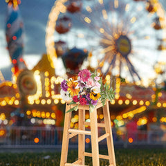 Lofaris Bokeh Carnival Light Amusement Park Photo Backdrop
