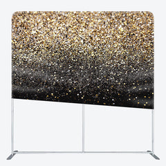 Lofaris Bokeh Glitter Gold Dance Square Tension Backdrop