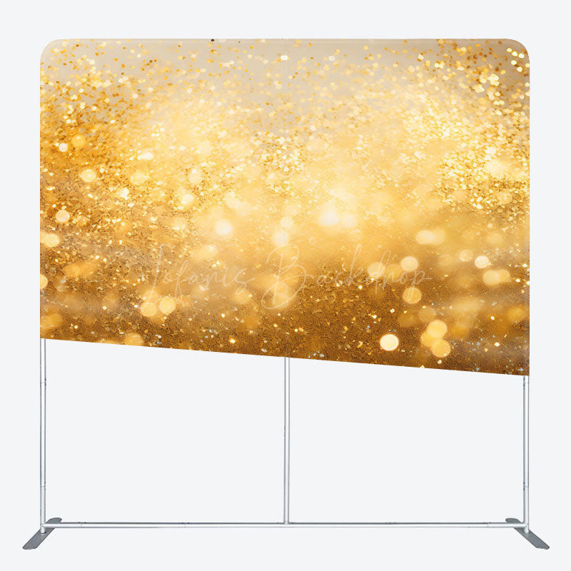 Lofaris Bokeh Gold Glitter Dance Party Pillow Case Backdrop