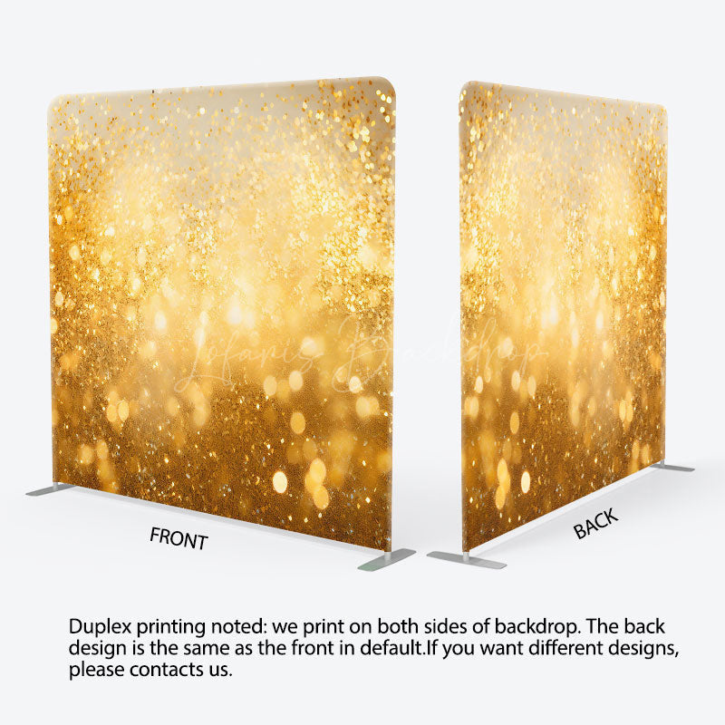 Lofaris Bokeh Gold Glitter Dance Party Pillow Case Backdrop