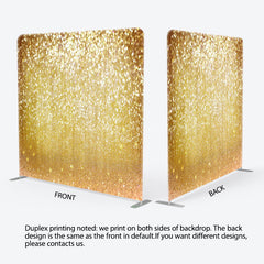 Lofaris Bokeh Gold Glitter Party Square Tension Backdrop