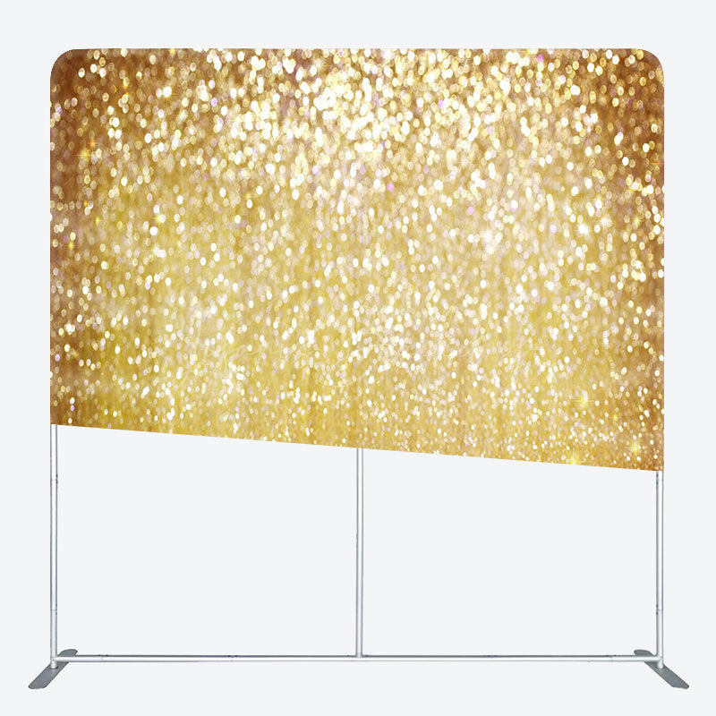 Lofaris Bokeh Gold Glitter Party Square Tension Backdrop