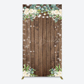 Lofaris Bokeh Greenery Light Floral Wood Grain Rectangle Backdrop