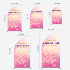 Lofaris Bokeh Pink Bachelor Of Science Grad Half Moon Arch Backdrop