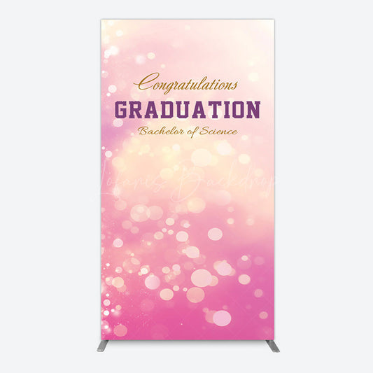 Lofaris Bokeh Pink Bachelor Of Science Grad Rectangle Backdrop