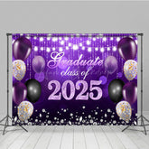 Lofaris Bokeh Purple Diamonds Glitter Congrats Grad Backdrop