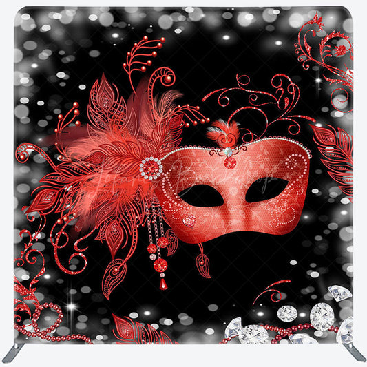Lofaris Bokeh Red Mask Masquerade Party Pillow Cover Backdrop