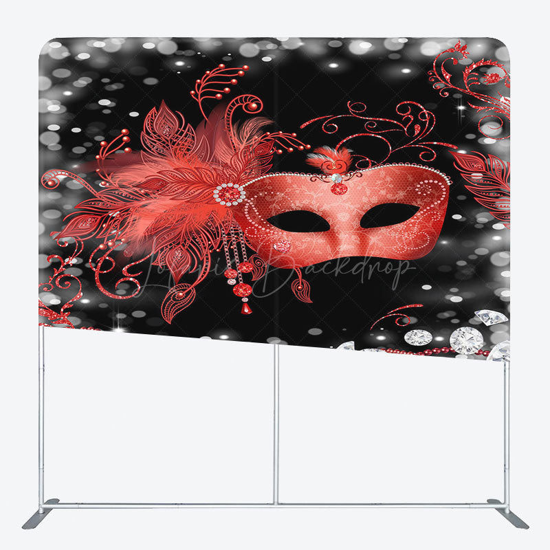 Lofaris Bokeh Red Mask Masquerade Party Pillow Cover Backdrop