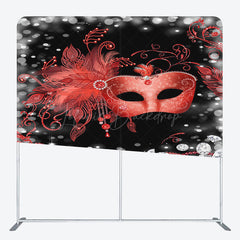 Lofaris Bokeh Red Mask Masquerade Party Pillow Cover Backdrop