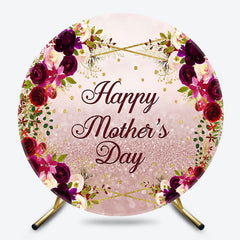 Lofaris Bokeh Rose Gold Floral Round Mothers Day Backdrop