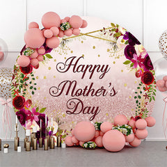 Lofaris Bokeh Rose Gold Floral Round Mothers Day Backdrop