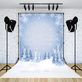 Lofaris Bokeh Silver Snowflake Cedar Winter Sweep Backdrop
