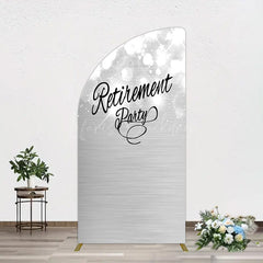 Lofaris Bokeh Silver Sparkle Retirement Party Half Moon Arch Backdrop