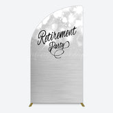 Lofaris Bokeh Silver Sparkle Retirement Party Half Moon Arch Backdrop