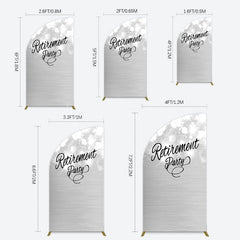 Lofaris Bokeh Silver Sparkle Retirement Party Half Moon Arch Backdrop