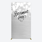 Lofaris Bokeh Silver Sparkle Retirement Party Rectangle Backdrop