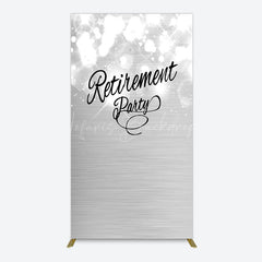 Lofaris Bokeh Silver Sparkle Retirement Party Rectangle Backdrop