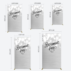 Lofaris Bokeh Silver Sparkle Retirement Party Rectangle Backdrop