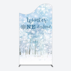 Lofaris Bokeh Snowy Forest Winter Onerderland Arch Backdrop