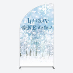 Lofaris Bokeh Snowy Forest Winter Onerderland Arch Backdrop