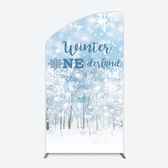 Lofaris Bokeh Snowy Forest Winter Onerderland Arch Backdrop