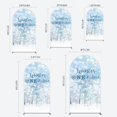 Lofaris Bokeh Snowy Forest Winter Onerderland Arch Backdrop