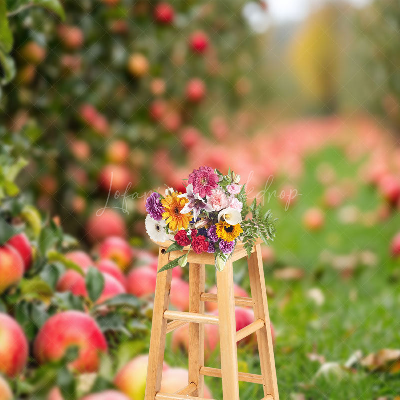 Lofaris Bokeh Summer Falling Apples Photography Backdrop