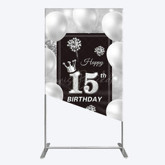 Lofaris Bokeh Sweet 15th Birthday Balloons Rectangle Backdrop
