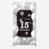 Lofaris Bokeh Sweet 15th Birthday Balloons Rectangle Backdrop