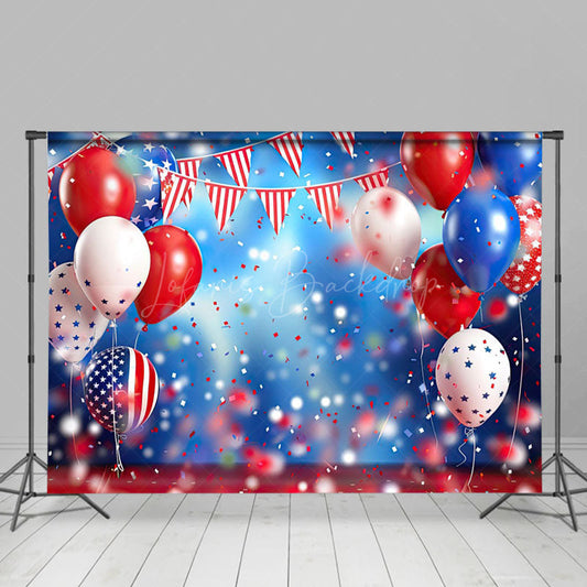 Lofaris Bokeh Vibe USA Flag Balloons Photography Backdrop
