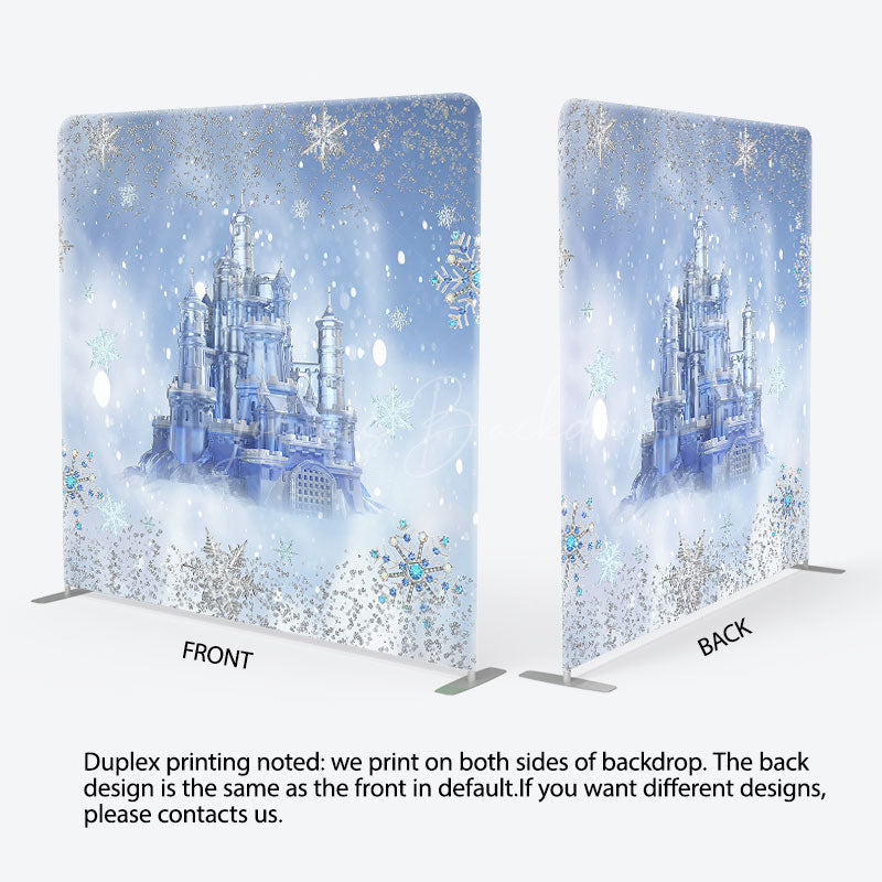 Lofaris Bokeh Winter Snow Castle Kids Pillow Case Backdrop