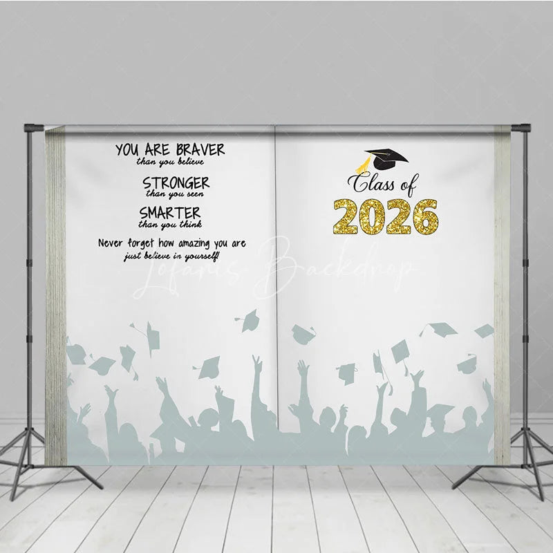 Lofaris Book You Are Braver Stronger Smarter Grad Backdrop
