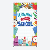 Lofaris Books Class Clock Welcome To School Rectangle Backdrop