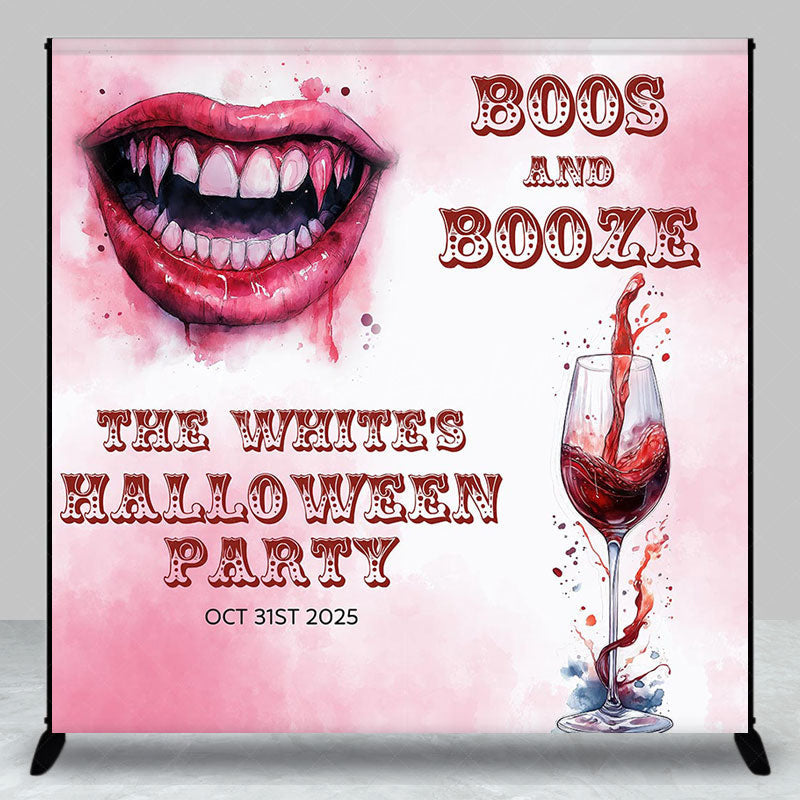 Lofaris Boos And Booze Custom Name Halloween Party Backdrop