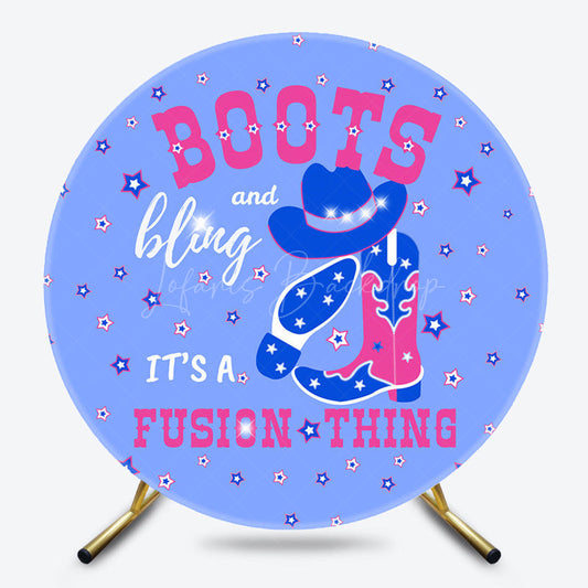 Lofaris Boots And Bling Western Cowboy Star Round Backdrop