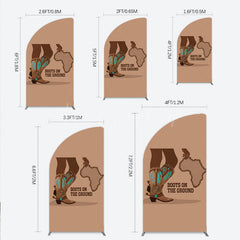 Lofaris Boots On The Ground Half Moon Arch Backdrop Western Cowboy with African Map Melanin Themed Birthday Party Decor