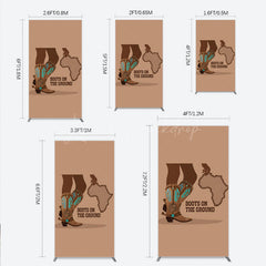 Lofaris Boots On The Ground Rectangle Backdrop Western Cowboy with African Map Melanin Themed Birthday Party Decor