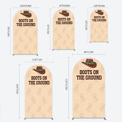 Lofaris Boots On The Ground Western Arch Backdrop Cowboy Hat and Pattern Country Themed Birthday Party Decor