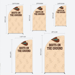 Lofaris Boots On The Ground Western Half Moon Arch Backdrop Cowboy Hat and Pattern Country Themed Birthday Party Decor
