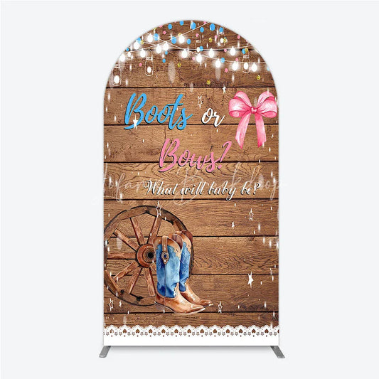Lofaris Boots or Bows Gender Reveal Arch Backdrop Kit Cowboy Baby Shower Party Decor