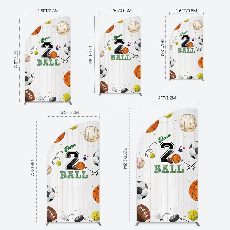 Lofaris Born 2 Ball Boy Birthday Party Half Moon Arch Backdrop