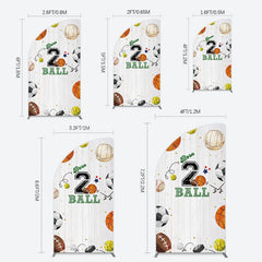 Lofaris Born 2 Ball Boy Birthday Party Half Moon Arch Backdrop