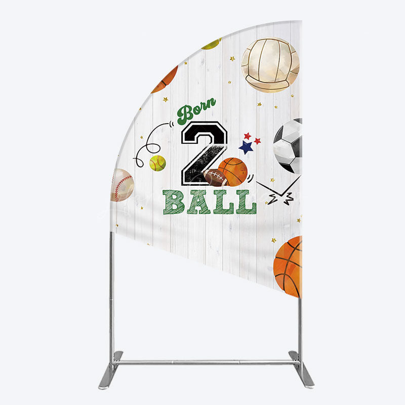 Lofaris Born 2 Ball Boy Birthday Party Half Moon Arch Backdrop