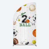 Lofaris Born 2 Ball Boy Birthday Party Half Moon Arch Backdrop