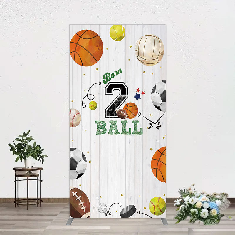 Lofaris Born 2 Ball Boy Birthday Party Rectangle Backdrop
