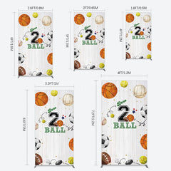 Lofaris Born 2 Ball Boy Birthday Party Rectangle Backdrop