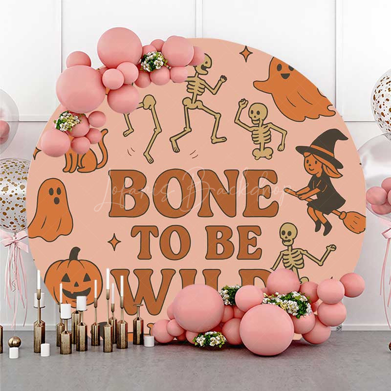 Lofaris Born To Be Wild Halloween Birthday Round Backdrop
