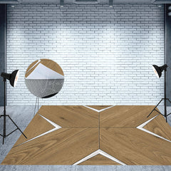 Lofaris Borwn Wooden White Fabric Floor Backdrop For Photo